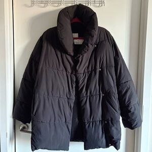 NWT H&M OVERSIZED, HIGH-COLLAR PUFFER JACKET in BLACK